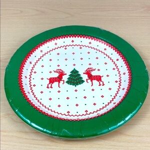 Vtg Sealed New Potpourri Press Christmas Reindeer Paper Plates Set of 8